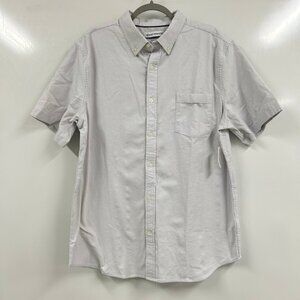 Amazon Essentials Men’s Short Sleeve Button Up Shirt XL NWT | tan Stripe